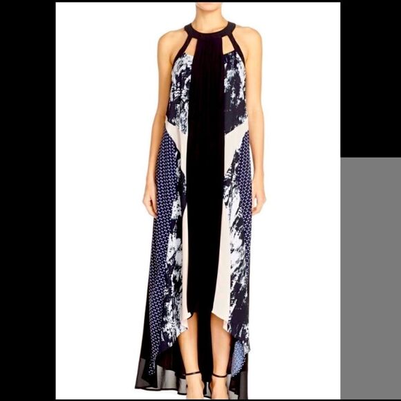 Adelyn Rae Mixed Media Maxi Dress Hi Low - Picture 1 of 15